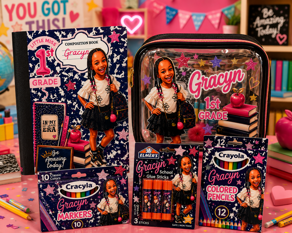 Personalized Little Scholar Luxe school supply bundle