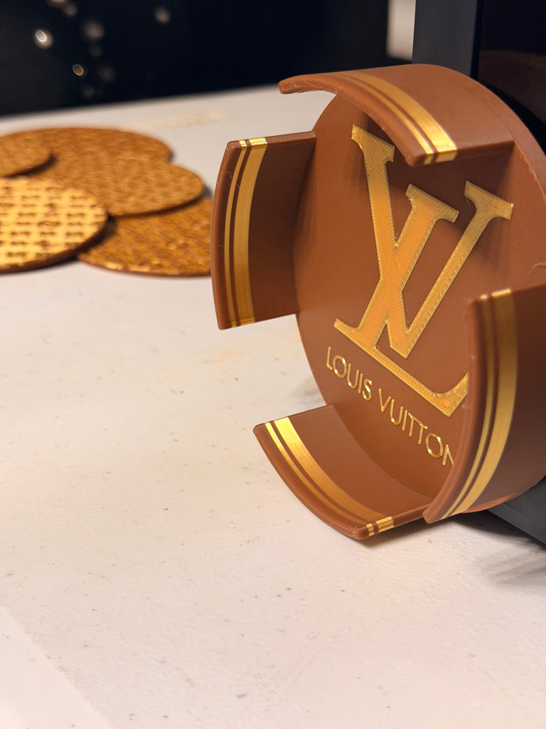 Gold 3D-printed coaster set alternate view